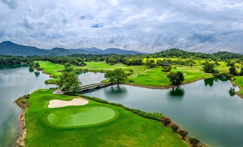 Scenic golf hole in Thailand