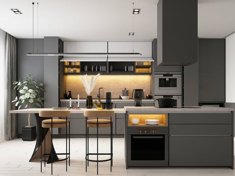 Luxury modern kitchen interior
